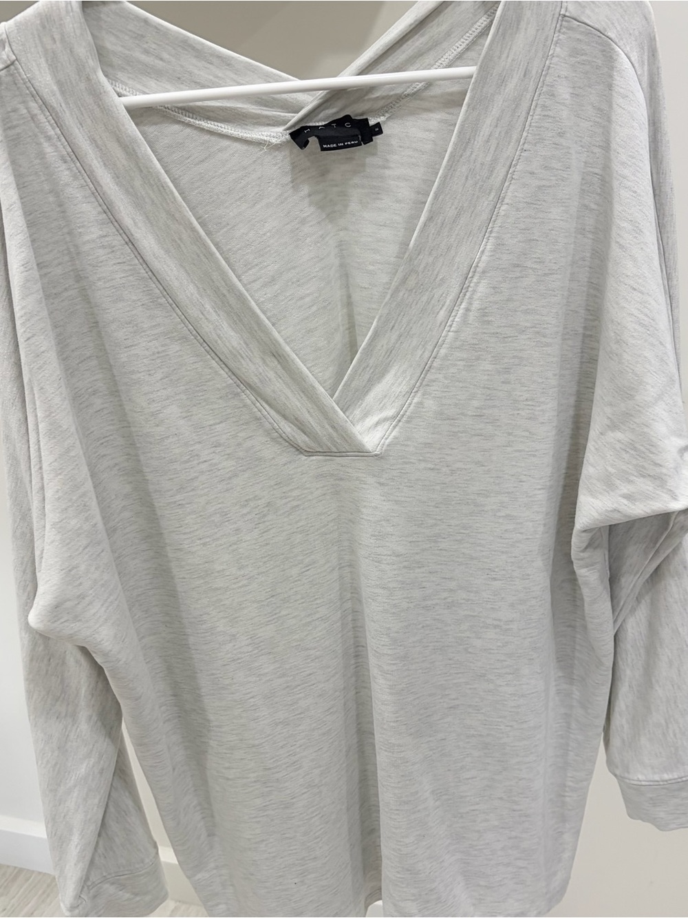 Hatch  Grey V-Neck visitor Top. comfortable, bump & nursing friendly